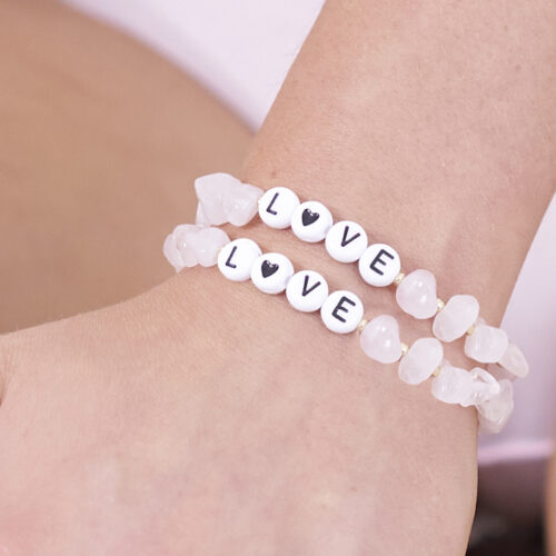 TINKALINK Crystal Healing Bracelets Rose Quartz Love