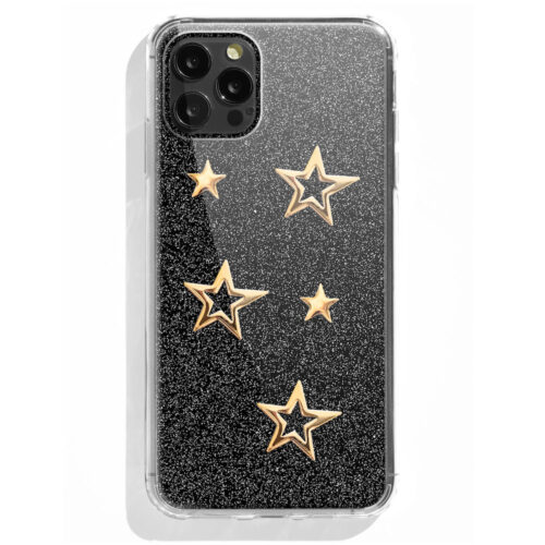 TINKALINK iPhone 12 Pro case Talisman Midnight Skin Star Charms Gold