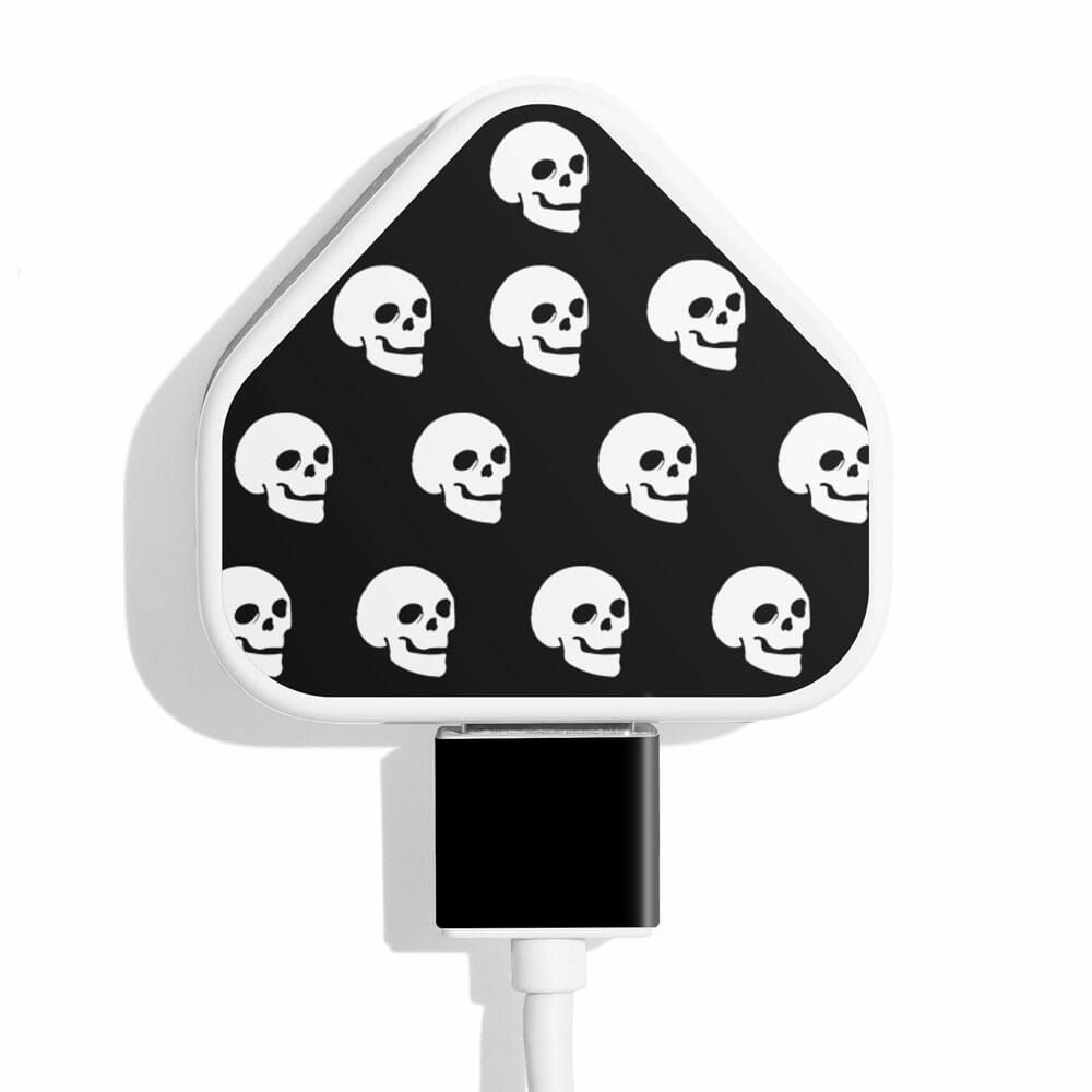 TINKALINK iPhone Charger Sticker Black Skulls Vinyl