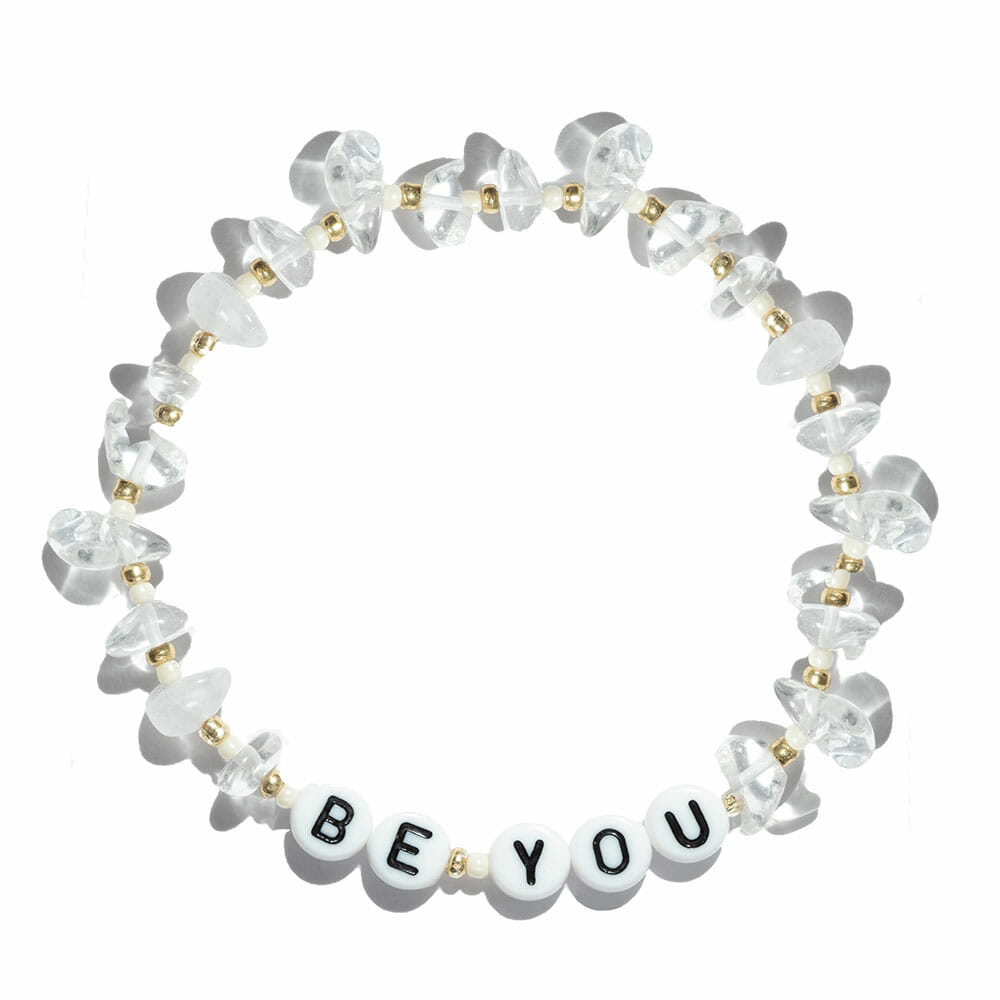 TINKALINK Crystal Healing Bracelet Clear Quartz Be You