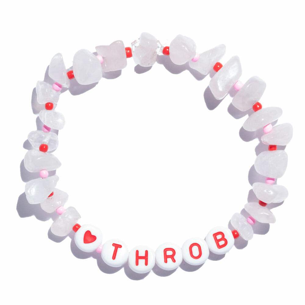 TINKALINK Crystal Healing Bracelet Rose Quartz Heart Throb