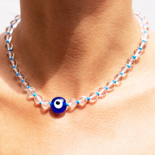 TINKALINK Crystal Healing Necklace Evil Eye