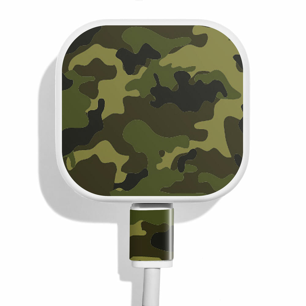 TINKALINK Square iPhone Charger Sticker Charger Skin Green Camo Vinyl