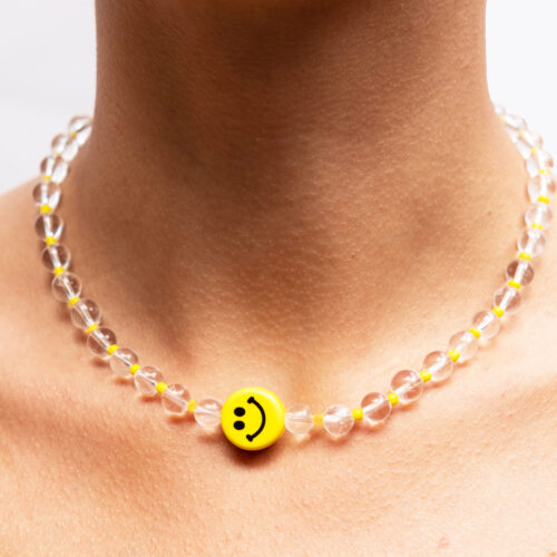 TINKALINK Crystal Healing Necklace Smiley Face emoji