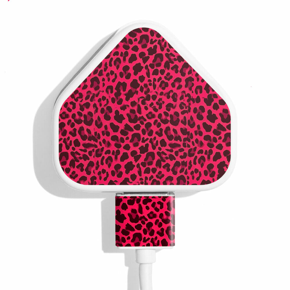 TINKALINK iPhone charger sticker pink leopard