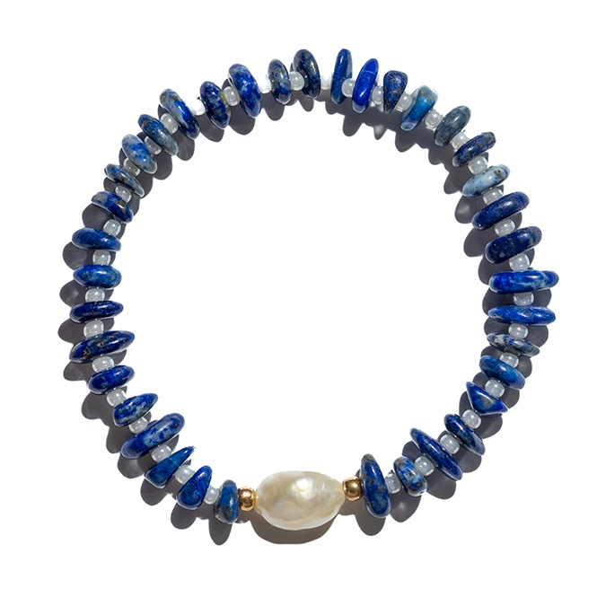 TINKALINK Lapis-Lazuli and mother of pearl crystal healing bracelet