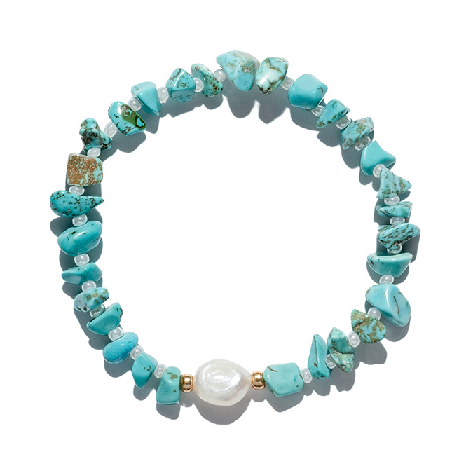 TINKALINK Turquoise mother of pearl crystal healing bracelet