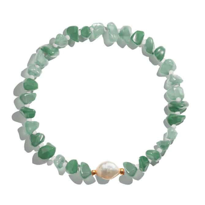 TINKALINK Aventurine and Pearl and Crystal Healing Bracelet