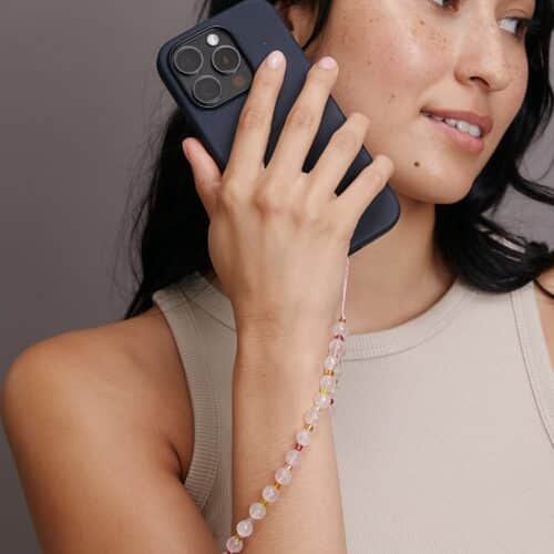 Bracelet à Breloques Cristal Pour Téléphone - Chaîne De Sécurité Et Décoration - Pour Femme - Coloré - Fixation étui