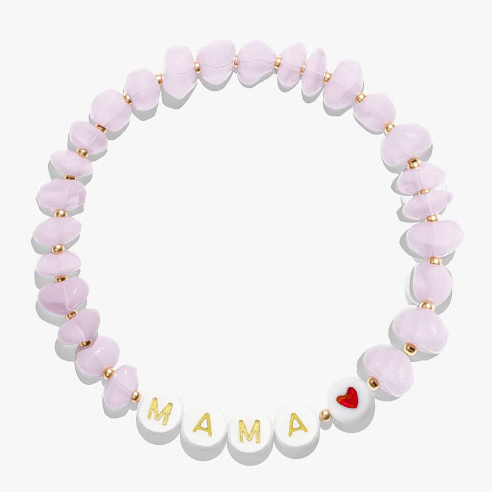 Rose Quartz Crystal Mama heart bracelet