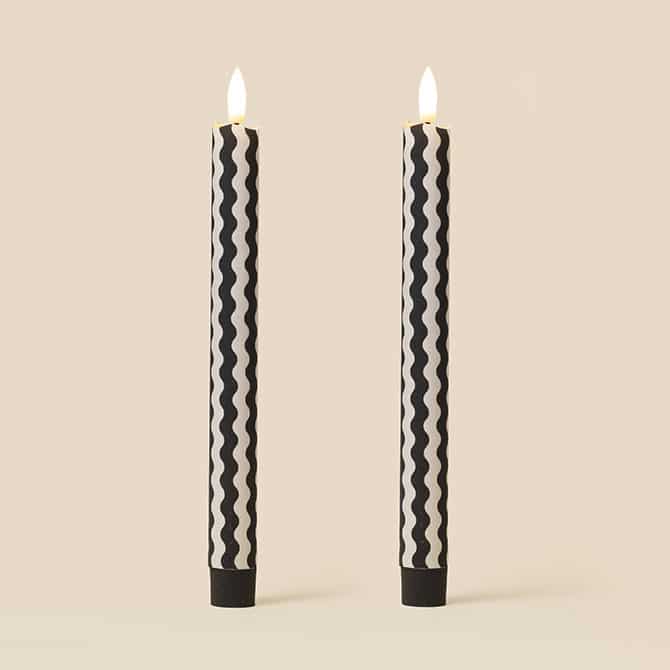 Rick Rack Flameless LED Wax Candles (PAIR)