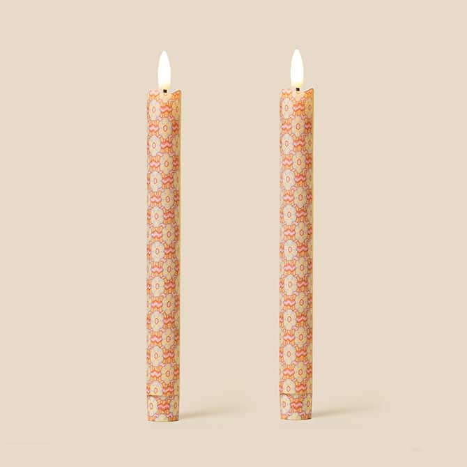 Ziggy Peach Flameless LED Wax Candles (PAIR)