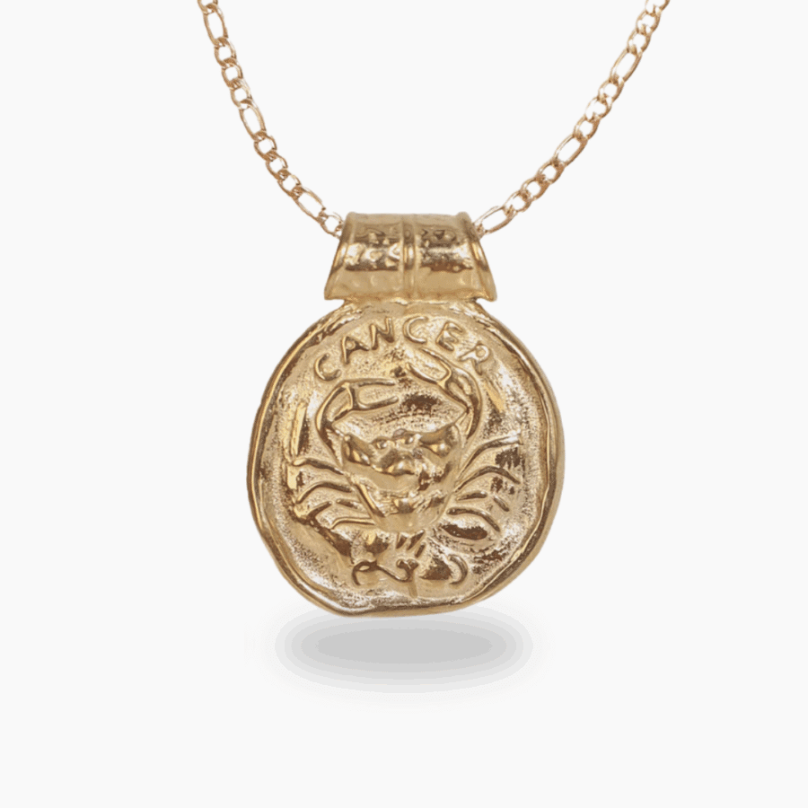 Cancer Gold Plated Zodiac Necklace