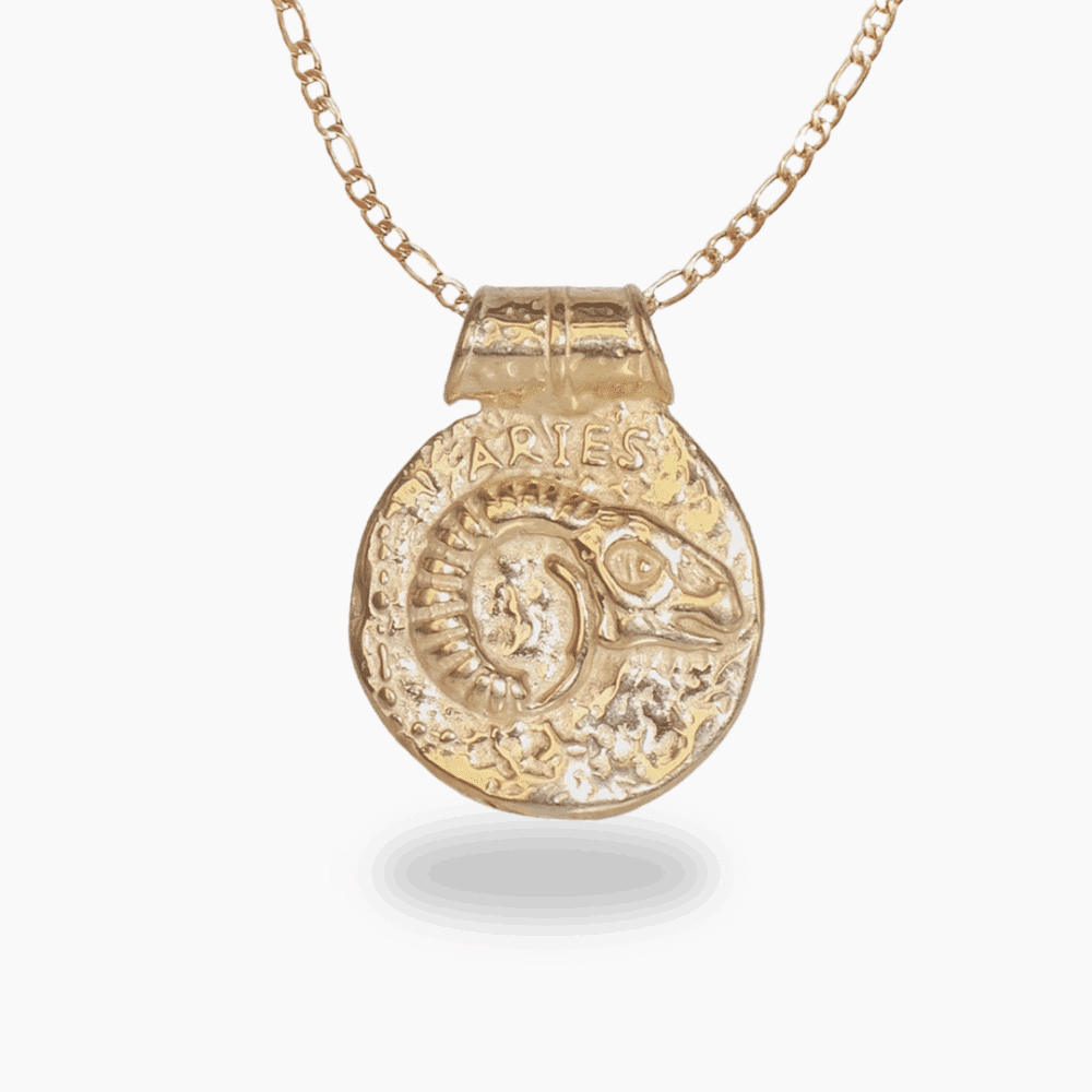 Aries Gold Plated Zodiac Necklace