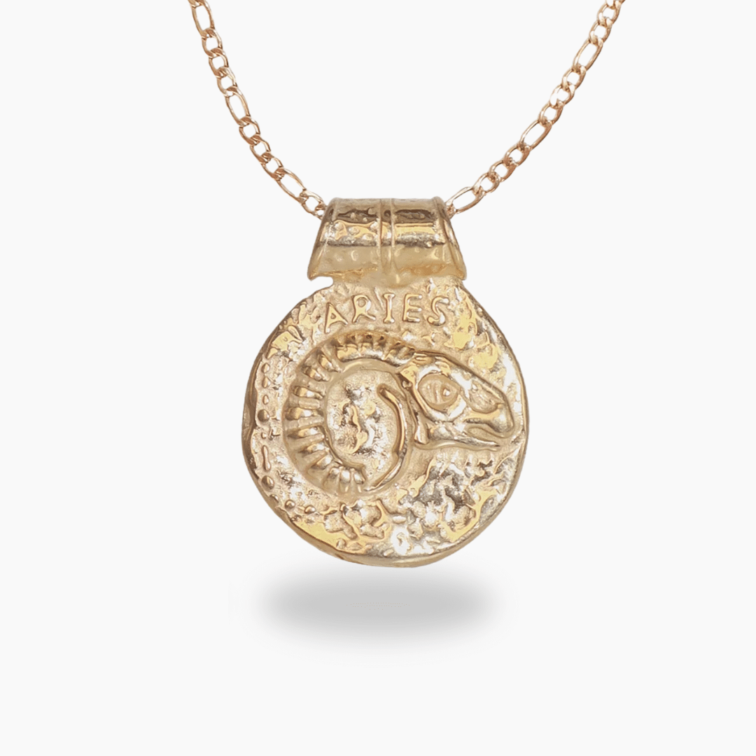 Aries Gold Plated Zodiac Necklace