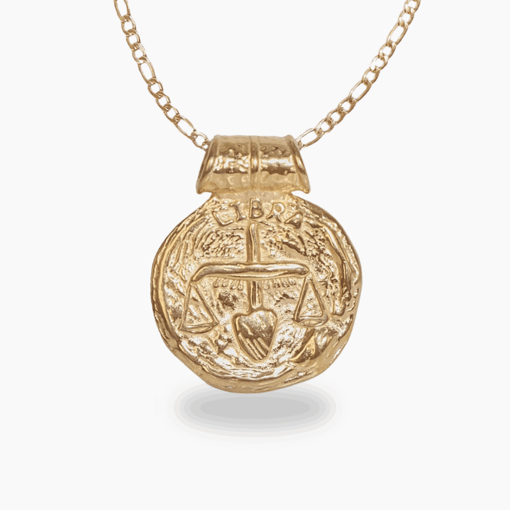 Libra Gold Plated Zodiac Necklace
