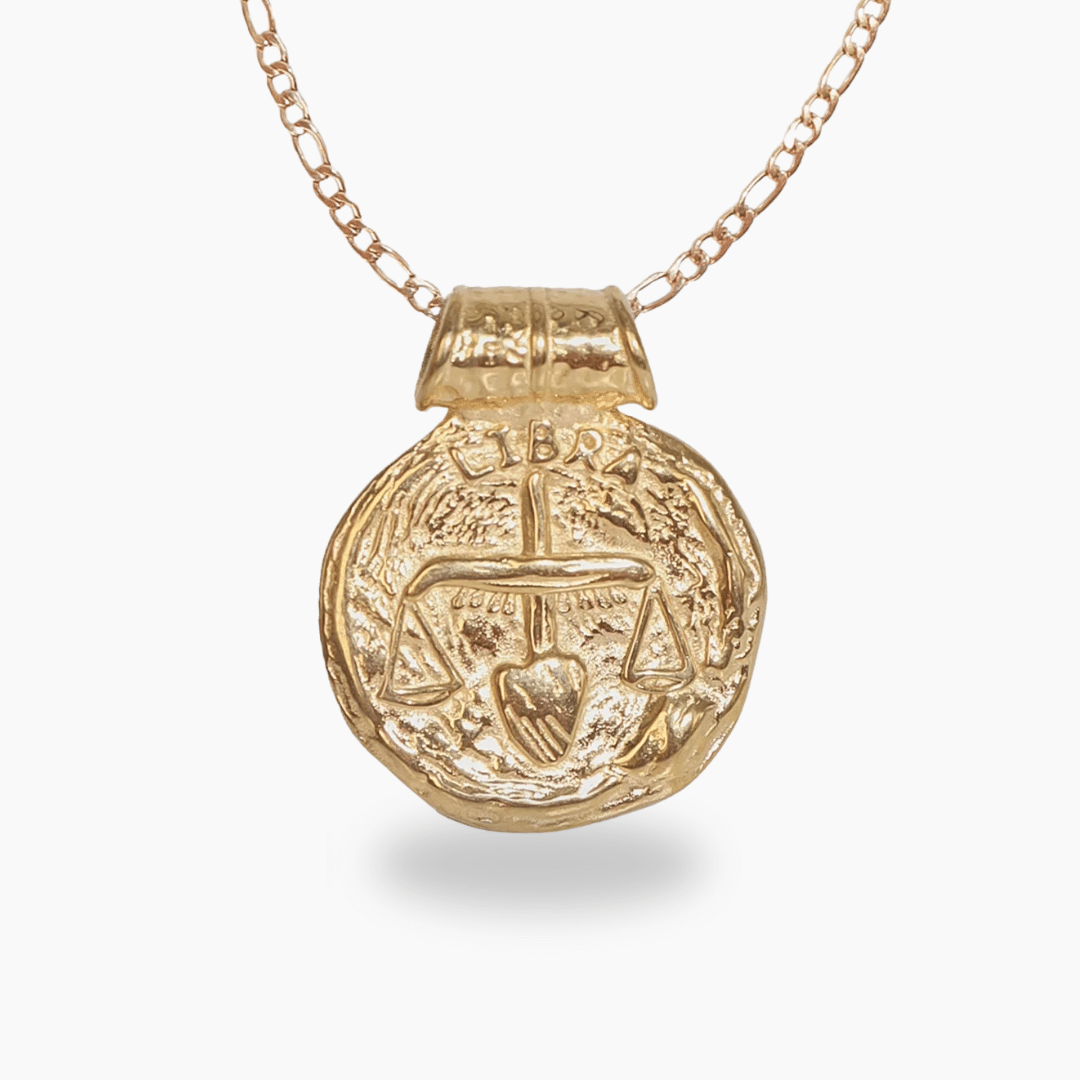 Libra Gold Plated Zodiac Necklace
