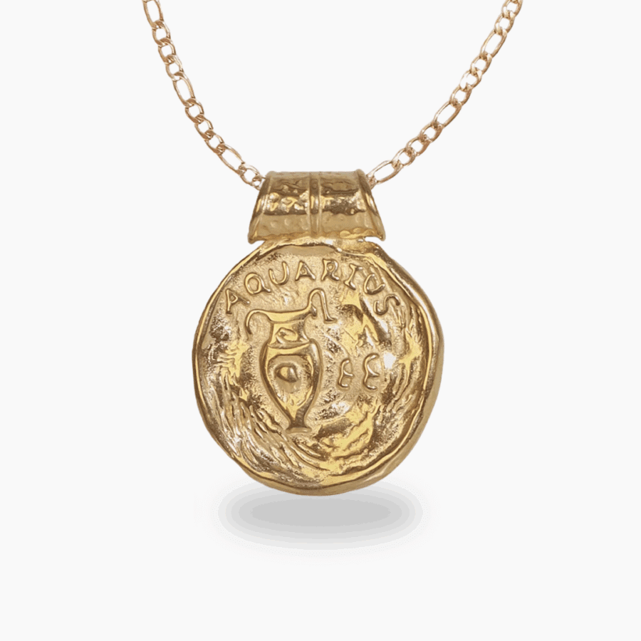 Aquarius Gold Plated Zodiac Necklace