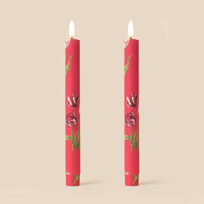 Heritage Tulip Flameless LED Wax Candles (PAIR)