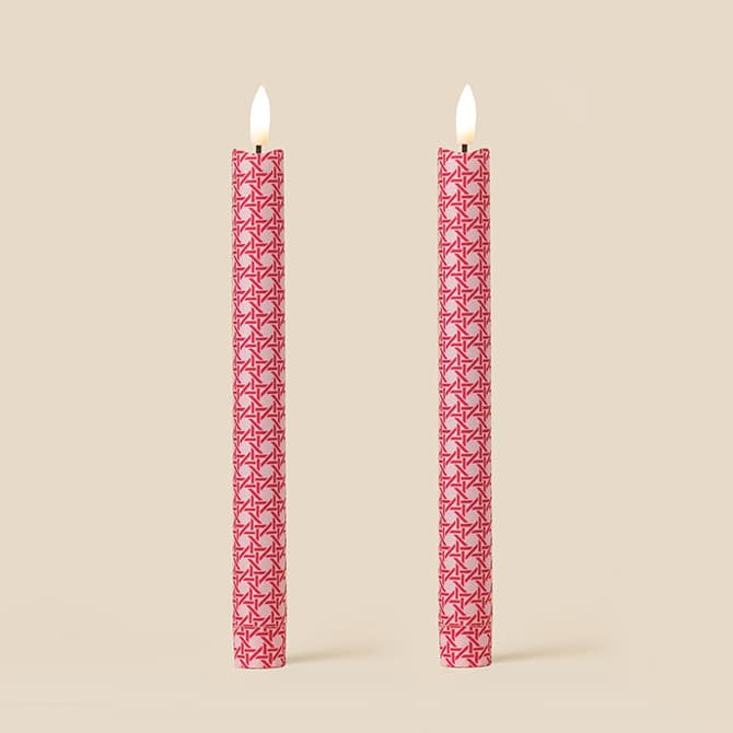Cane Cross Flameless LED Wax Candles (PAIR)