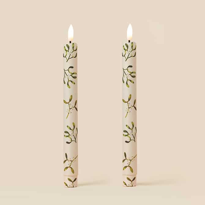 Mistletoe Flameless LED Wax Candles (PAIR)